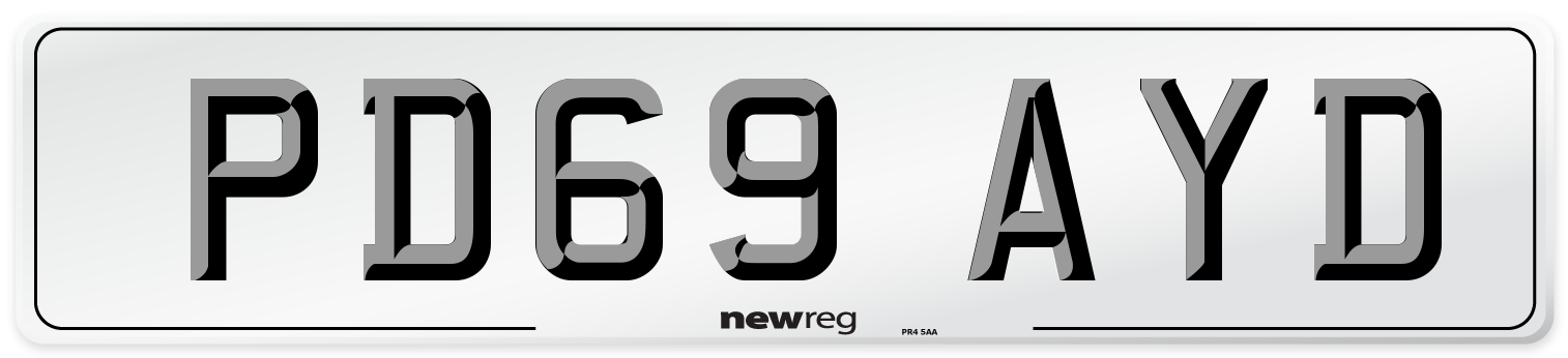 PD69 AYD Number Plate from New Reg